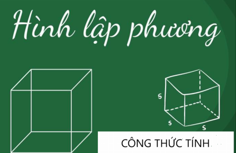 Hình minh họa công thức tính diện tích bề mặt của khối lập phương, làm rõ sự khác biệt với thể tích.